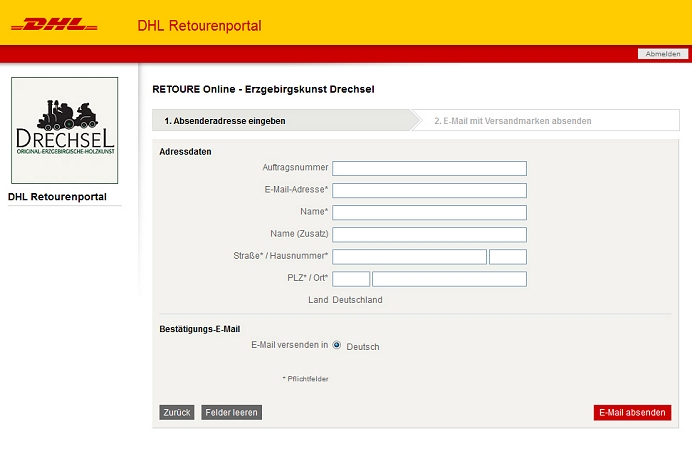 DHL Retourenportal